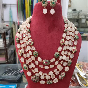 Nouveaux bijoux indiens perles antiques verre verre de haute qualité perles multicolores cinq couches mala fait à la main produit en vrac collier - Product Image 1