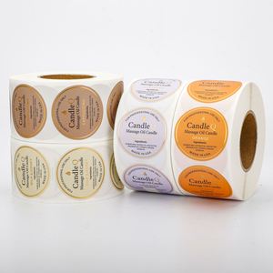 Étiquettes rondes autocollantes en papier pour bougies de massage FX Candle Q, fabriquées aux États-Unis, écologiques, pour usage professionnel - Product Image 3