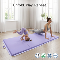Tapis de gymnastique professionnel pliable en 4 sections, extra épais, absorbant les chocs, pour enfants, certifié CE ASTM, pour utilisation en salle de sport intérieure