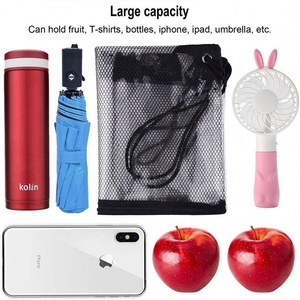 Sac à dos de gymnastique à cordon de serrage en PVC avec logo imprimé personnalisé bon marché en vente en gros sac transparent imperméable à l'eau avec fermeture à glissière et poche en maille - Product Image 5