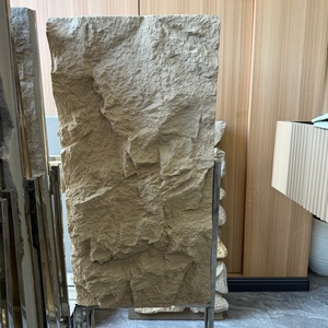 Panneau mural en pierre PU 3D imperméable brun clair 600*1200mm, grande dalle, design moderne, comptoirs pour la maison, panneau en pierre artificielle - Product Image 3