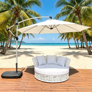 Lettino da Esterno Moderno e Minimalista in Metallo con Braccioli per Balcone, Patio, Piscina - Divano Letto per Esterni - Product Image 2