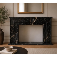 Cheminée en marbre Calacatta Viola italien, décorative, moderne et luxueuse, sur mesure, par Newstar.