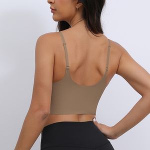 Costume de Yoga à la mode sans rail couleur unie antichoc serré coupe fixe sous-vêtements de sport Fitness Yoga porter <span class=keywords><strong>soutien</strong></span>-<span class=keywords><strong>gorge</strong></span> haut femmes - Product Image 6