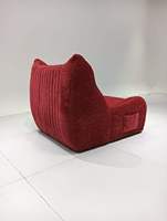 Fauteuil pouf moderne design Japandi pour salon ou café, canapé en tissu éponge pour la lecture