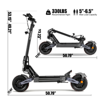 Trottinette électrique K2 MAX pour adultes, moteur double 4000W de puissance maximale, vitesse maximale de 45 MPH, autonomie de 42 miles, pneus tout-terrain de 11 pouces, batterie 60V 27Ah