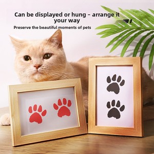 Cadre photo monochrome commémoratif pour empreintes de pattes d'animaux (chats et chiens) avec impression d'encre gratuite – Cadeau idéal - Product Image 2