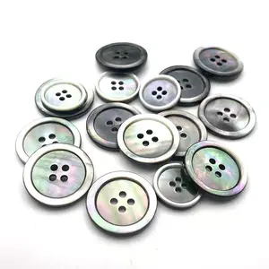 Natural 4 Holes Black Mop Mother Of Pearl Shell Buttons For Shirt