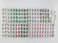 Ensemble de Mahjong américain de luxe en perles, 160 tuiles gravées en acrylique, thème Chalet Blanc Perle, personnalisé