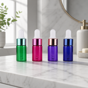 Juego de Botellas de Vidrio Multicolor con Gotero para Aceites Esenciales de Lujo Personalizadas, Envase para Productos de Cuidado de la Piel - Product Image 1