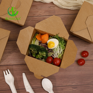 Sumkoka mẫu miễn phí Hot Bán dùng một lần sinh thái thân thiện phân hủy sinh học vuông kraft hộp giấy đóng gói Kraft hộp Kraft hộp cho thực phẩm - Product Image 5