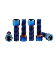 Vis à tête cylindrique anodisée en titane, bleu violet irisé, pour kit de quincaillerie d'assemblage de couvercle de moteur de moto et de vélo de course