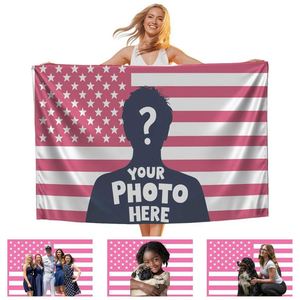 Bandera Americana Rosa Personalizada de 3x5 pies, Duradera, Antiarrugas, Ecológica, Impresión Digital a Doble Cara, Poliéster, Banderas Personalizadas - Product Image 1