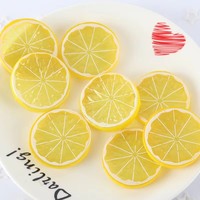 Buah-buahan buatan PVC 5cm, imitasi lemon dan jeruk, ornamen buah Natal, dekorasi lemon palsu untuk dapur dan pernikahan