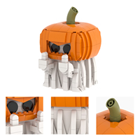 Kits de briques MOC pour enfants, thème Halloween : Créativité inspirée des films d'animation, horreur, citrouille, fantôme, conteneur, jouets de construction DIY MOC1775