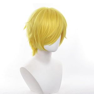 Perruques courtes <span class=keywords><strong>blondes</strong></span> pour hommes, Halloween, Noël, <span class=keywords><strong>bande</strong></span> <span class=keywords><strong>dessinée</strong></span>, anime, rôle, AOKG-008 - Product Image 3
