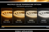 Bande lumineuse LED COB haute densité, bandes lumineuses LED FOB, DC12V 24V 10W 320/480/768leds/m, bandes lumineuses LED COB étanches