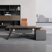 Ensemble de bureau et de chaises de direction modernes pour directeurs présidents superviseurs avec panneau en bois