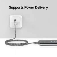 Cable de Carga Rápida Doble Tipo-C PD de 60W con Cubierta de Aleación de Aluminio y Revestimiento de Malla para iOS y Teléfonos Móviles