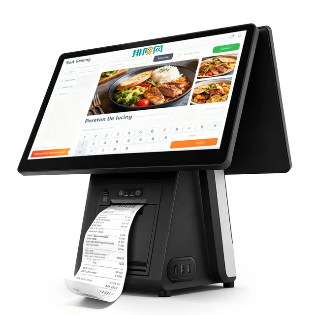 Wholesale POS Systems Retail All in One Double Touch Screen Pos Terminal Cash Register Machine for Restaurant