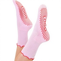 Chaussettes de sport respirantes en coton antidérapantes pour femme, avec logo personnalisé, pour Pilates et Yoga, à épaisseur standard