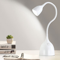 Petite lampe de bureau LED en métal noir alimentée par courant alternatif réglable col de cygne veilleuse lampe de lecture maison bureau collège dortoir étude relaxante