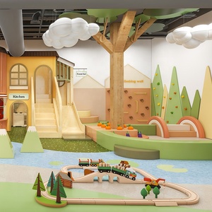 ملعب مقهى داخلي للأطفال تحت عنوان الطبيعة مع منطقة إحساس ناعم ، معدات مدينة لعب الأدوار للأطفال مخصصة للبيع - Product Image 4