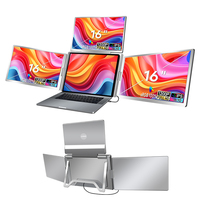 OEM 2025 Nuevo Monitor Cuádruple con 3 Pantallas, Monitor Portátil de 16 Pulgadas Compatible con Computadoras Portátiles de 12-18.5 Pulgadas con Windows/Mac (M1 M2 M3 M4)