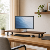 Support de moniteur surélevé en bois de noyer personnalisé pour ordinateur portable, fabriqué en Chine