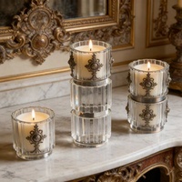 Support de bougie cylindrique cannelé personnalisé Ziao en cristal K9 pour la décoration intérieure haut de gamme des hôtels