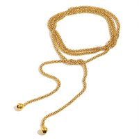 Collier Multicouche en Acier Inoxydable Plaqué Or 18K avec Perles, Bijou Tendance Étanche pour Femme, Vente en Gros