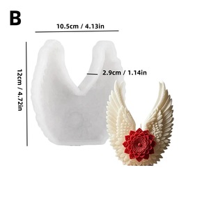 Angel Wings <b>Candle</b> <b>Mold</b> Silicone DIY Plaster <b>Mold</b> For Valentine'S Day Decorations - Product Image 5