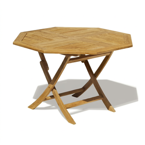 Modern Octagonal <b>Folding</b> Dining <b>Table</b> Chair Set Teak Wood Outdoor Park Furniture Enterenprise Model DS018 Propinsi Jawa Tengah - Product Image 1