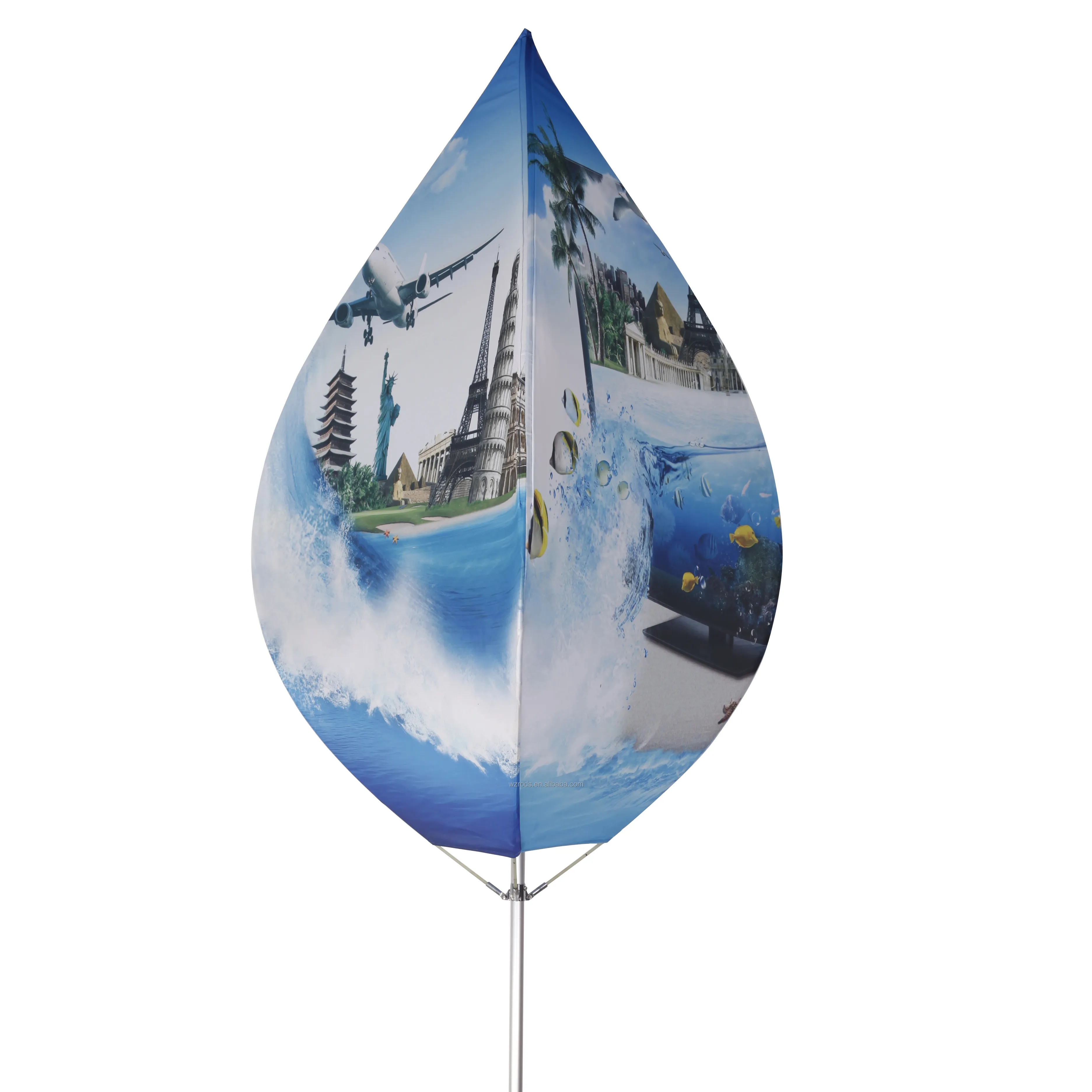 Popular vivid 3D lantern banner flag LED light can be used at night for indoor outdoor promotion and display rotation by WZRODS