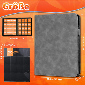 Faible MOQ, OEM, Logo Personnalisé en Relief, Album de 1024 Cartes avec 16 Poches Zippées, en Cuir PU Imperméable - Product Image 5