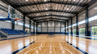 Structure intérieure en acier pour salle de basketball, structure extérieure en panneaux métalliques modernes, toit en structure acier à longue portée pour les sites sportifs