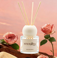 Diffuseur sans flamme de 50 ml, parfum gardénia, adapté aux chambres d'hôtel, locations de vacances, chambres et salles de bain