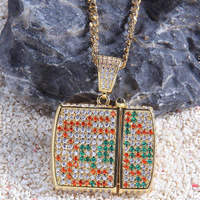 Bijoux plaqué or 18 ct de conception hip-hop vente en gros chaîne en laiton pour hommes collier pendentif briquet en cz glacé