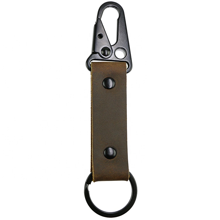 Best Selling Real Leather Keychain Hook Custom Vintage Fashion Genuine Leather Keychain