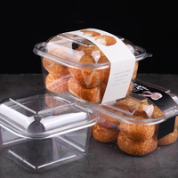 Vente en gros d'usine de boîte d'emballage rectangulaire en plastique PET transparent fromage crème glacée gâteau aux fruits