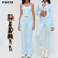 PASUXI Ensemble de sport de haute qualité OEM pour femmes, sans couture, dos élégant, taille haute, lifting des hanches, séchage rapide, course à pied, gym, yoga, fitness