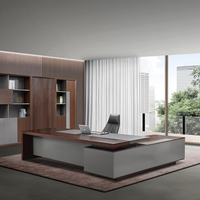Mobilier de bureau de haute qualité Bureau de direction de luxe en forme de L Table de bureau pour PDG fort
