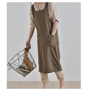 <span class=keywords><strong>Tablier</strong></span> de jardinage simple de style <span class=keywords><strong>japonais</strong></span> pour hommes et femmes, en <span class=keywords><strong>lin</strong></span> <span class=keywords><strong>lavé</strong></span>, <span class=keywords><strong>tablier</strong></span> rétro pour le nettoyage domestique - Product Image 2