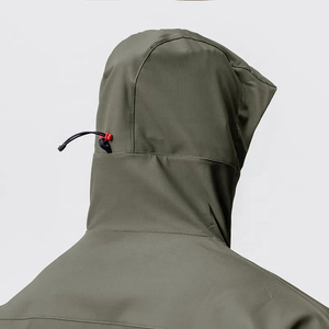 Sweat-shirts à capuche surdimensionnés imperméables avec logo personnalisé, fermeture éclair mi-longue, coupe-vent léger pour hommes, vestes coupe-vent à fermeture éclair pour l'extérieur - Product Image 3