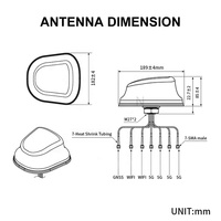 Antenne MIMO 5G multi-bandes à profil bas, 4G LTE WiFi GNSS GPS, antenne combinée à gain élevé, étanche, montage sur vis pour véhicule