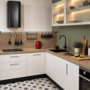 Meubles de cuisine OPPOLIA American Classic au design épuré, laqués et lisses, pour appartement, villa ou projet. - Product Image 4