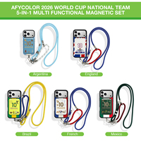 Ensemble de coques de téléphone magnétiques imprimables en TPU et PC anti-jaunissement avec lanière bandoulière, pour iPhone OEM, fournisseur de cadeaux pour événements sportifs de football 5 en 1