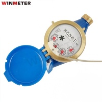 Débitmètre de signal d'impulsion en laiton DN15-DN40 de haute qualité Compteur d'eau multi-jet à sortie d'impulsion intelligente