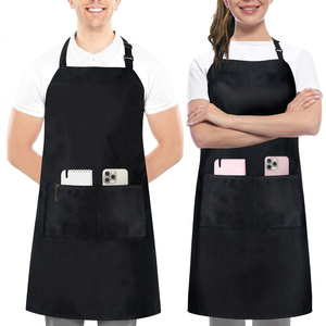 Delantales de algodón reutilizables y a la moda para floristas y baristas con bolsillos, promociona tu logotipo - Product Image 4