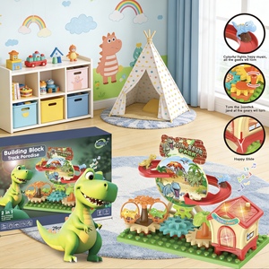 Giocattolo Educativo STEM Dinosauro con Luci e Musica, Doppia Modalità, Pista a Blocchi, Ingranaggi Elettrici a Manovella, Costruzione in ABS - Product Image 4